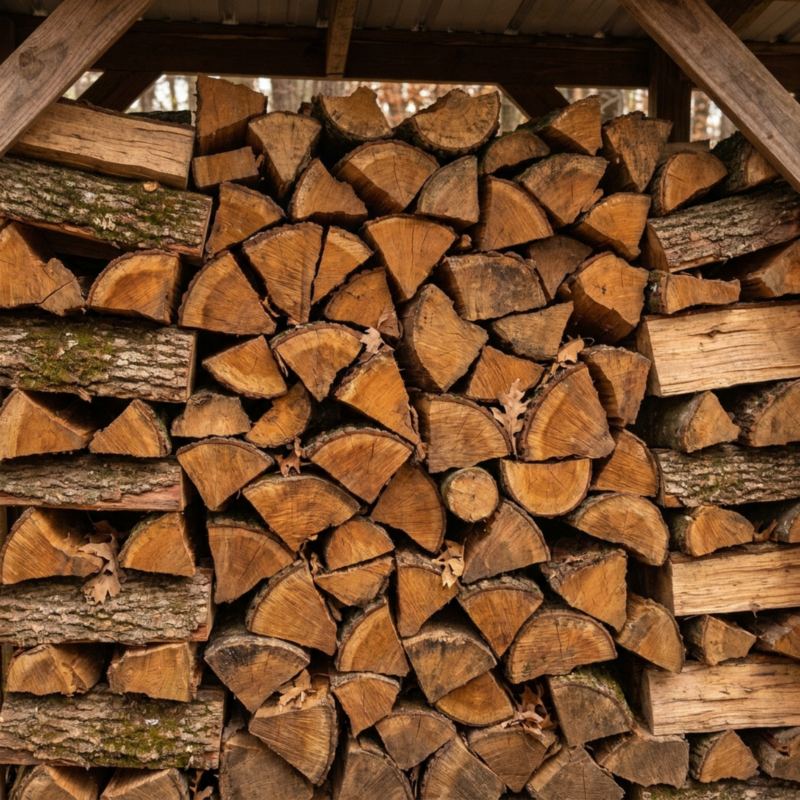 Droog brandhout per m³-box of pallet